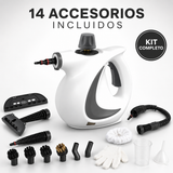 Limpadora a Vapor Portátil com 14 Acessórios para Carro, Banheiro, Cozinha e Estofados | VAPORLYX™